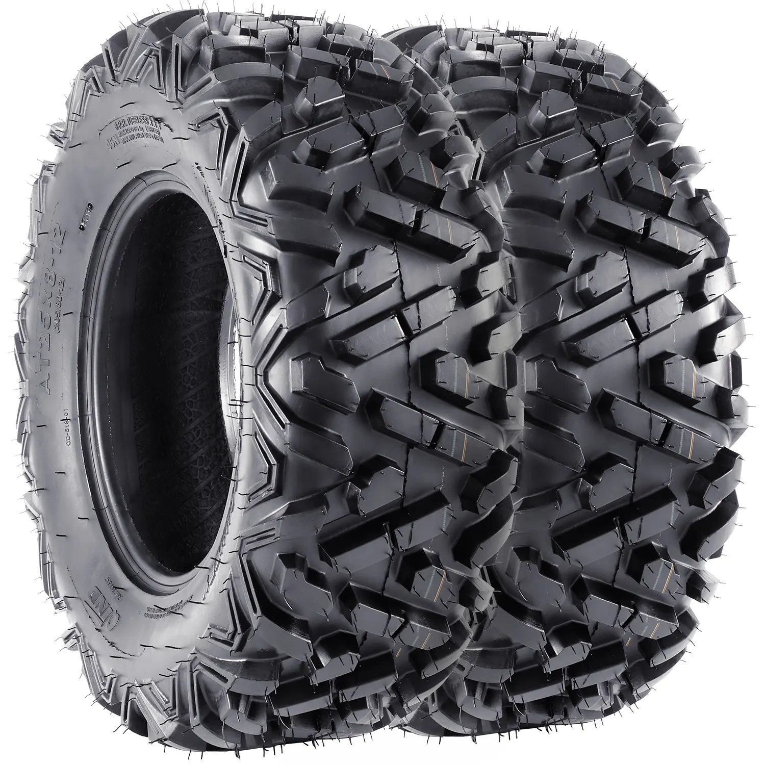 【GARVEE】25x10-12 ATV Tires, 6PR All Terrain Tubeless Tires for ATV UTV, Pack of 2, Designed for Trail, Sand, Mud, and Off-Road Use