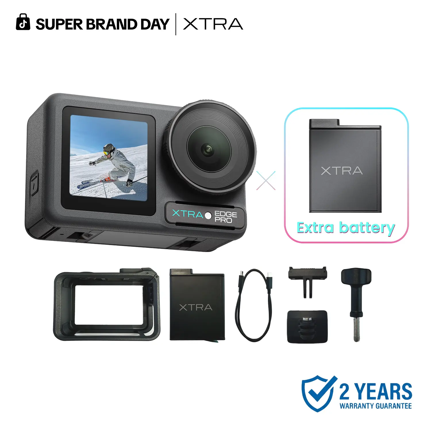 【Live Exclusive Offer】Xtra Edge Pro: 4K Action Camera With 1/1.3" Sensor & Night View