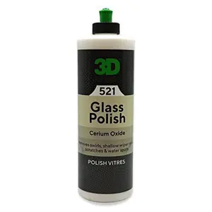 3D Glass Polish 521 - Cerium Oxide Formula for Effective Scratch Removal & Crystal Clear Visibility on Glass Surfaces