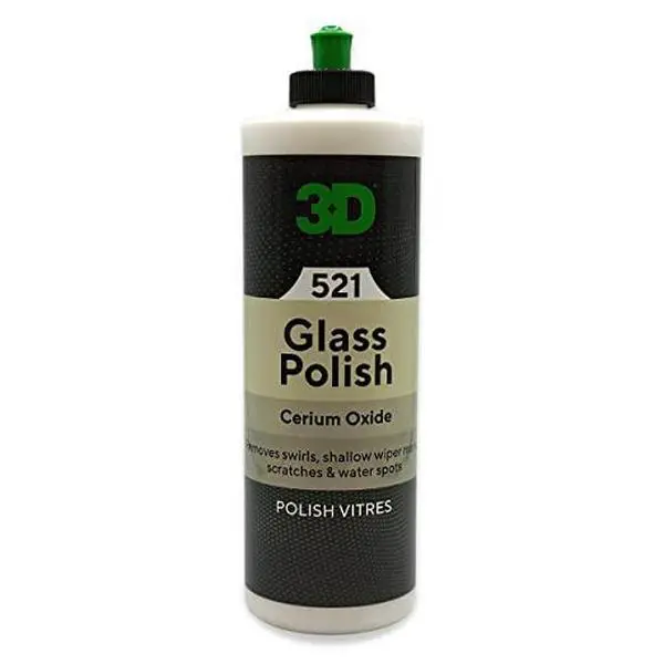 3D Glass Polish 521 - Cerium Oxide Formula for Effective Scratch Removal & Crystal Clear Visibility on Glass Surfaces