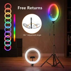 10-inch Ring Lights with Tripod Stand - 63" Extendable, 3 Modes & RGB Colors, Remote Control for Studio-Quality TikTok, YouTube Videos and Live Streaming#SummerWins#FathersDayGift