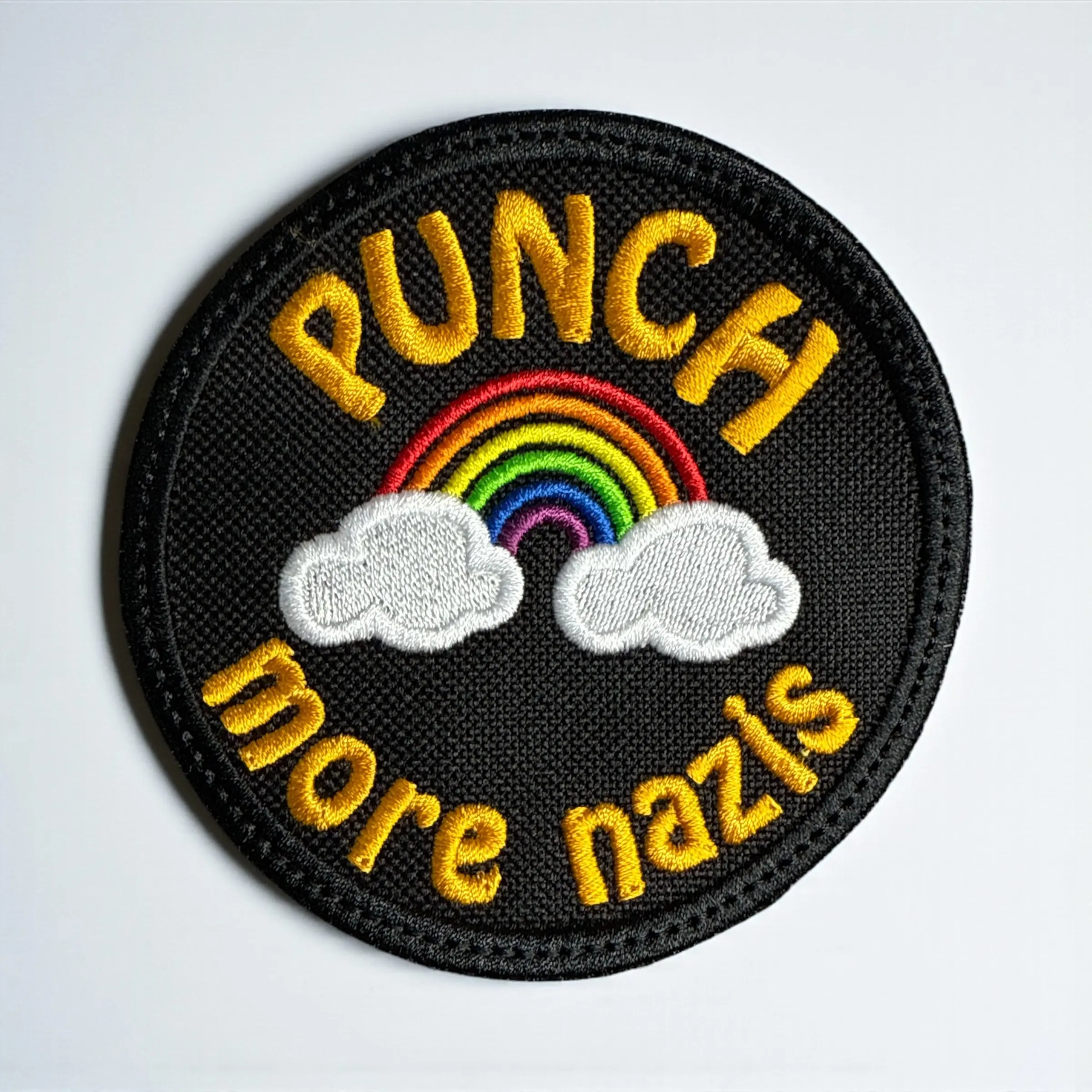 Punch More Nazis Embroidery Patch 3" X 3" & 4" X 4" Durable Fabric Material for Customizing Jackets Bags and Accessories