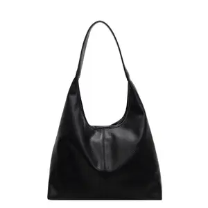 Solid Color Leather Tote Bag for Women, Retro Textured Multi-Functional Crossbody Shoulder Bag - Perfect Daily Commuter Work Purse for Everyday Use, Leather Crossbody Bags, Hobo Shoulder Bag