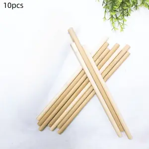 10pcs Natural Bamboo Straws, Bamboo Straw for Milk Tea Coffee Milk Juice, Large Diameter Drinking Straws, Eco-Friendly Reusable Straws