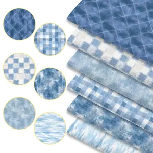 6pcs American Country Vintage Print Fabric Bundles, 45cm*50cm/17.72in*19.69in Rustic Farmhouse Fabric Squares for Quilting, Patchwork Sewing Material for Bedding, Tablecloth, Bags, Masks, Hats, Headbands, Pillowcases