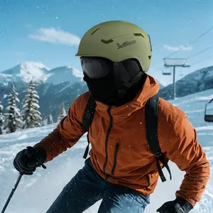 High Performance Ski & Snowboard Helmet for Men & Women - Durable PC with 10 Air Vents, Adjustable Strap & Comfortable Velvet Ear Muffs, Fit, Quick-Release Buckle System, Face Shield Visor - Ideal for Snowboarding, Skateboarding