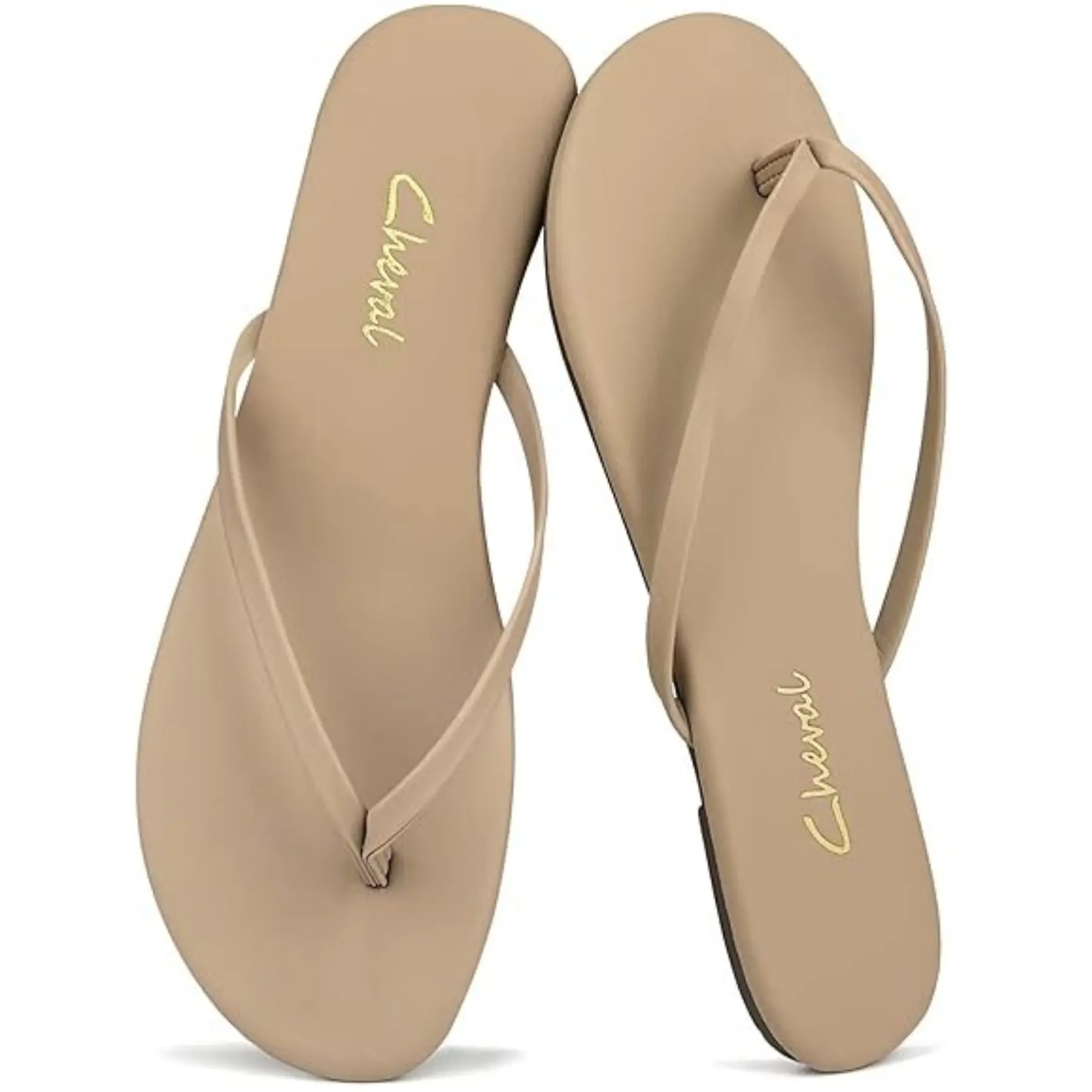 Women's Vegan Leather Women Flip Flops,Memory Foam,Lightweight and Comfortable,Non-Slip Vacation Shoes Walking,Casual Fashion Slipper