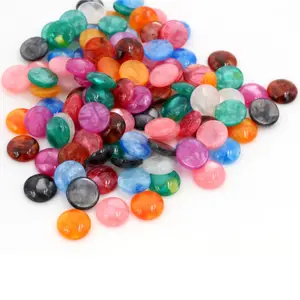 New Fashion 40pcs 10mm Mix Colors Built-in S Flat back Resin Cabochons Cameo-V6-33