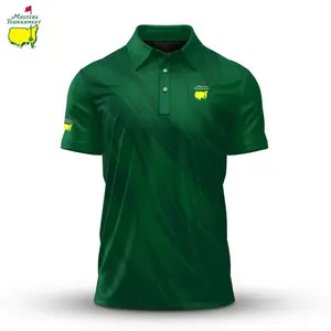 Men’s Masters Green Painting Golf Polo Shirt – Artistic Design Performance Polo, Lightweight Breathable Short Sleeve Golf Outfit