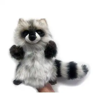 Hansa  10.5 in. Racoon Puppet Plush Toys -