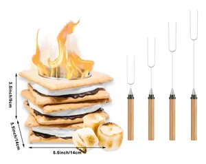 Mini Tabletop S'mores Maker Set with 4 Roasting Sticks Portable Fire Pit for Indoor Outdoor Use Safe Reusable Perfect for Quick S'mores Fun