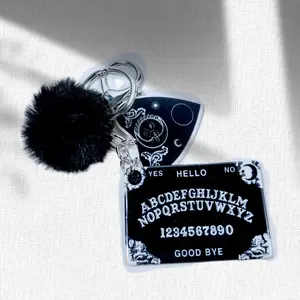 Black Moon Ouija board keychain black Ouija board with black moon charm