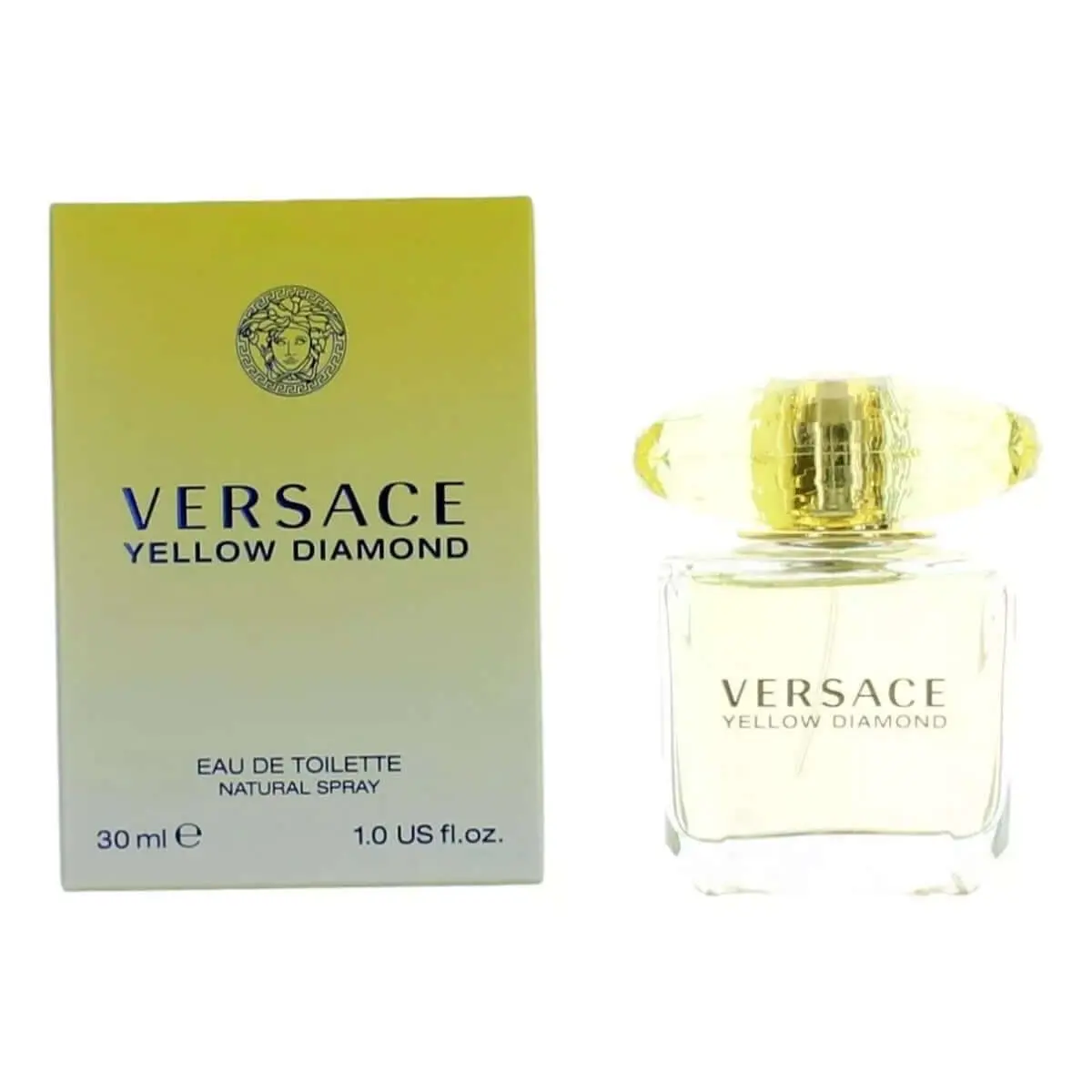VERSACE Yellow Diamond Eau de Toilette Spray for Women, Light and Fresh Citrus Fragrance with Notes of Lemon & Pear, 1.0 fl oz, Elegant Fragrance, Aromatic Floral, Great Scent, Day Fragrance
