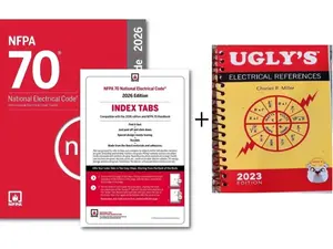 NFPA 70 National Electrical Code 2026 + index tab + ugly electrical 23 Spiral