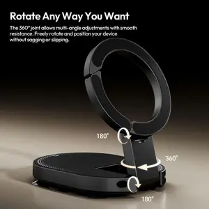 Triple-in-one magnetic phone mount with MagSafe support, 360degree rotatable tripod stand, featuring a carabiner clip, compatible with iPhone 17-12, suitable for use in car dashboards, gyms, kitchens, offices, and other locations.