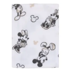 Mickey and Minnie Mouse Black and White Super Soft Baby Blanket