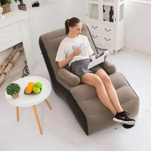 Inflatable Folding Lazy Sofa, Inflatable Couch, Inflatable Lounge Chair Thickened Durable, Sofa Lounge with Handrails Gaming Lounger Air Bench for Leisure Bed Sleeping, Bedroom and Living Room Outdoor Home Terrace Garden Swimming Pool Camping