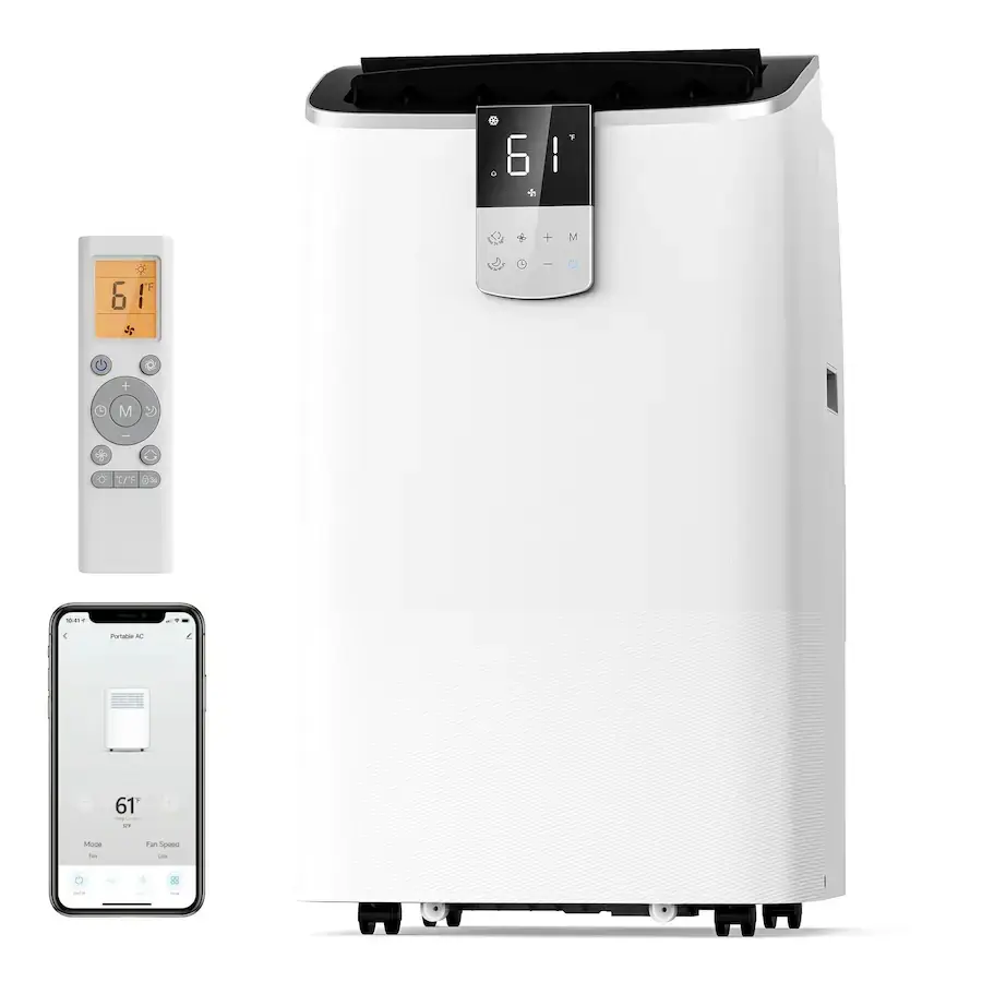 EUHOMY 12000 BTU Portable Air Conditioner, 3-In-1 Cool Fan Dehumidifier, Quiet Cooling Unit For 550 Sq Ft Bedroom, White