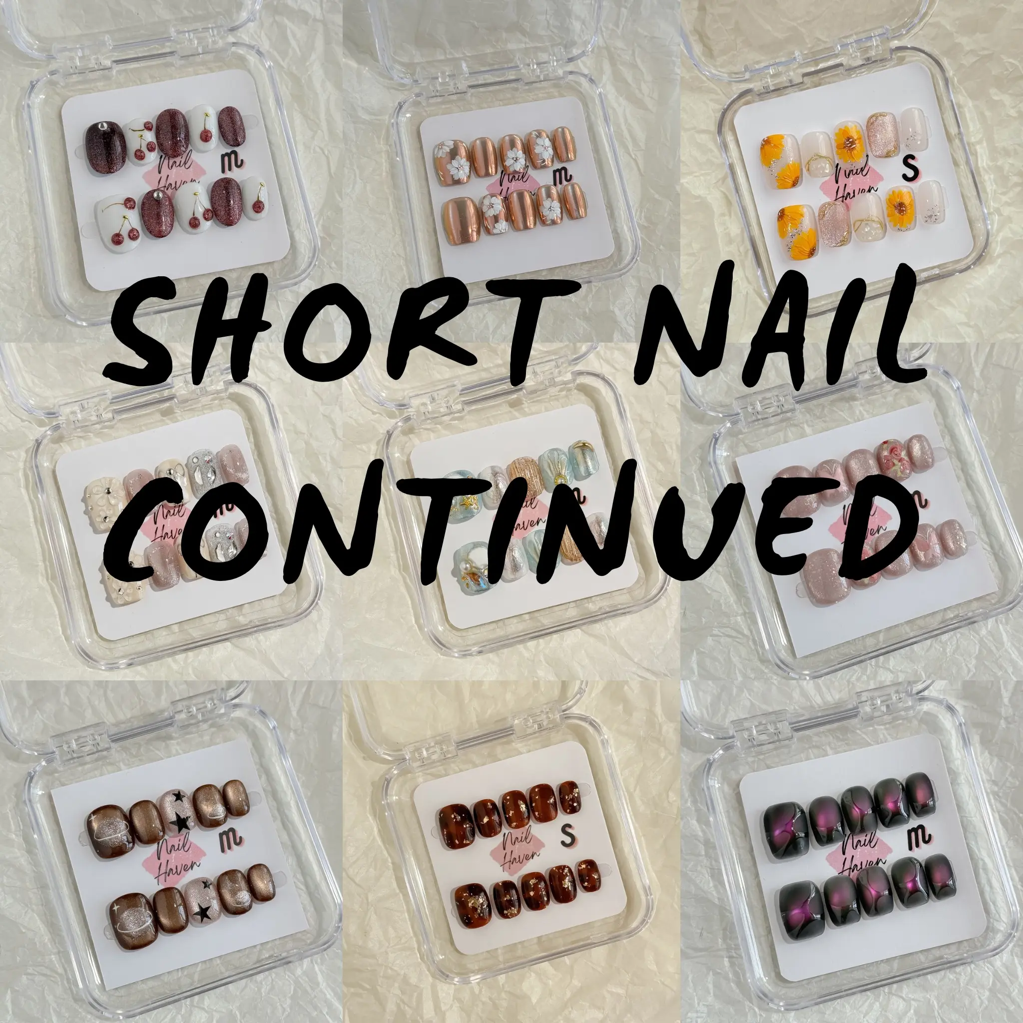NailHaven|short nails collection continued|  handpainted cute designs| acrylic press-on| fake nails |Handmade | high quality Press on nails 10 pcs|reusable nails|nail art|nail charm|handmade press ons|uña sacri lic as S50