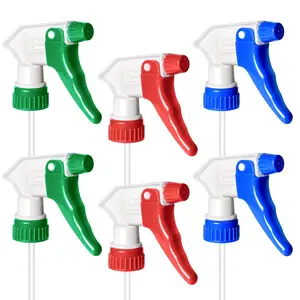 6 Pack Universal  Bottle Replacement Nozzle, Mist & Stream Trigger Sprayer for 16oz 24oz 32oz Bottles, Heavy Duty Mister  Part w/ 10.2 Inch Tube for Cleaning Solutions,  Detailing, Adjustable Mist Nozzles & Spray Guns, Fine Spray Nozzle Nozzles & Spray Gu