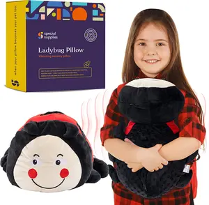 Special Supplies Ladybug Sensory Vibrating Pillow, Pressure Activated for Kids and Adults, Plush Minky Soft with Textured Therapy Stimulation Bumps