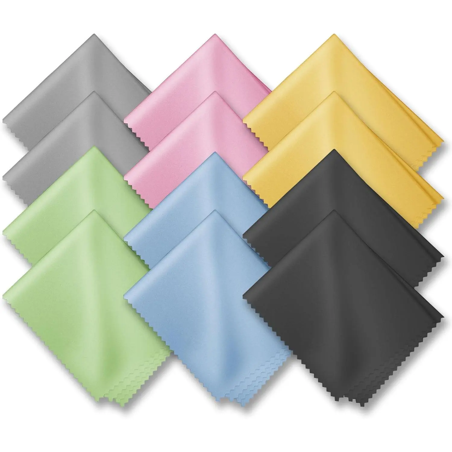 Glasses Cleaning Cloths(12 pcs), Eyeglass Cleaner Cloth, Lens Wipes Cloth for Cleaning Eyeglasses, Cell Phones, Screens, Lenses, Electronics and  Delicate Surface