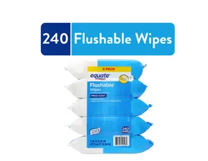 Equate Flushable Wet Wipes, Fresh Scent, 240 Wipes, 5 Pack