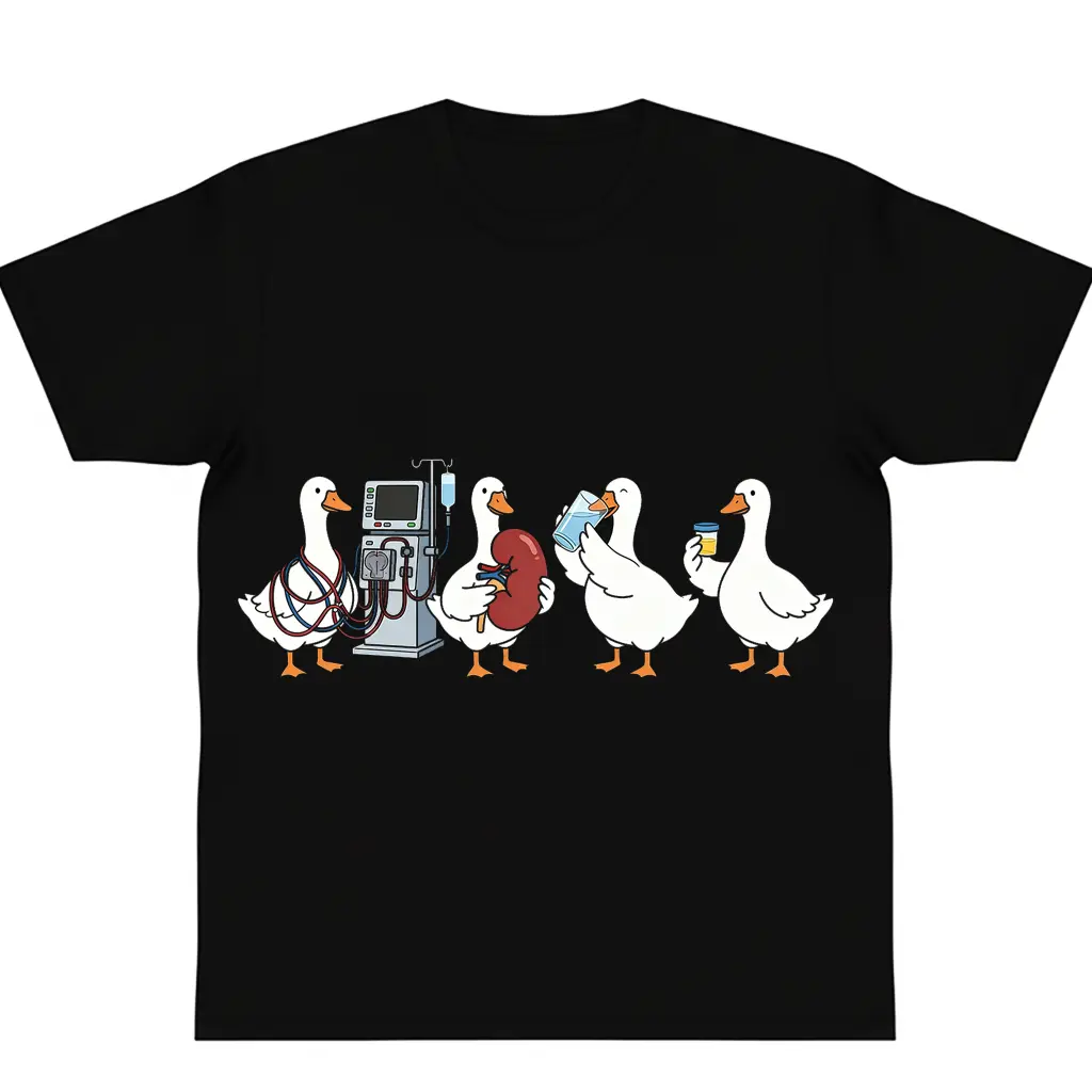 oversize cotton Nephrology Goose T-Shirts Dialysis Funny Medical graphic tees Kidney Doctor Nurse classic Gift y2k fashion Streetwear Casual Top Trending