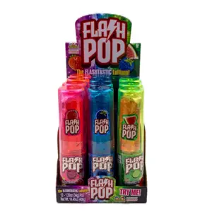 Kidsmania Flash Pop 12 Pieces 1.02 ounces - Colorful Candy with "TRY ME!" Label - Snack Bonbon Sweet