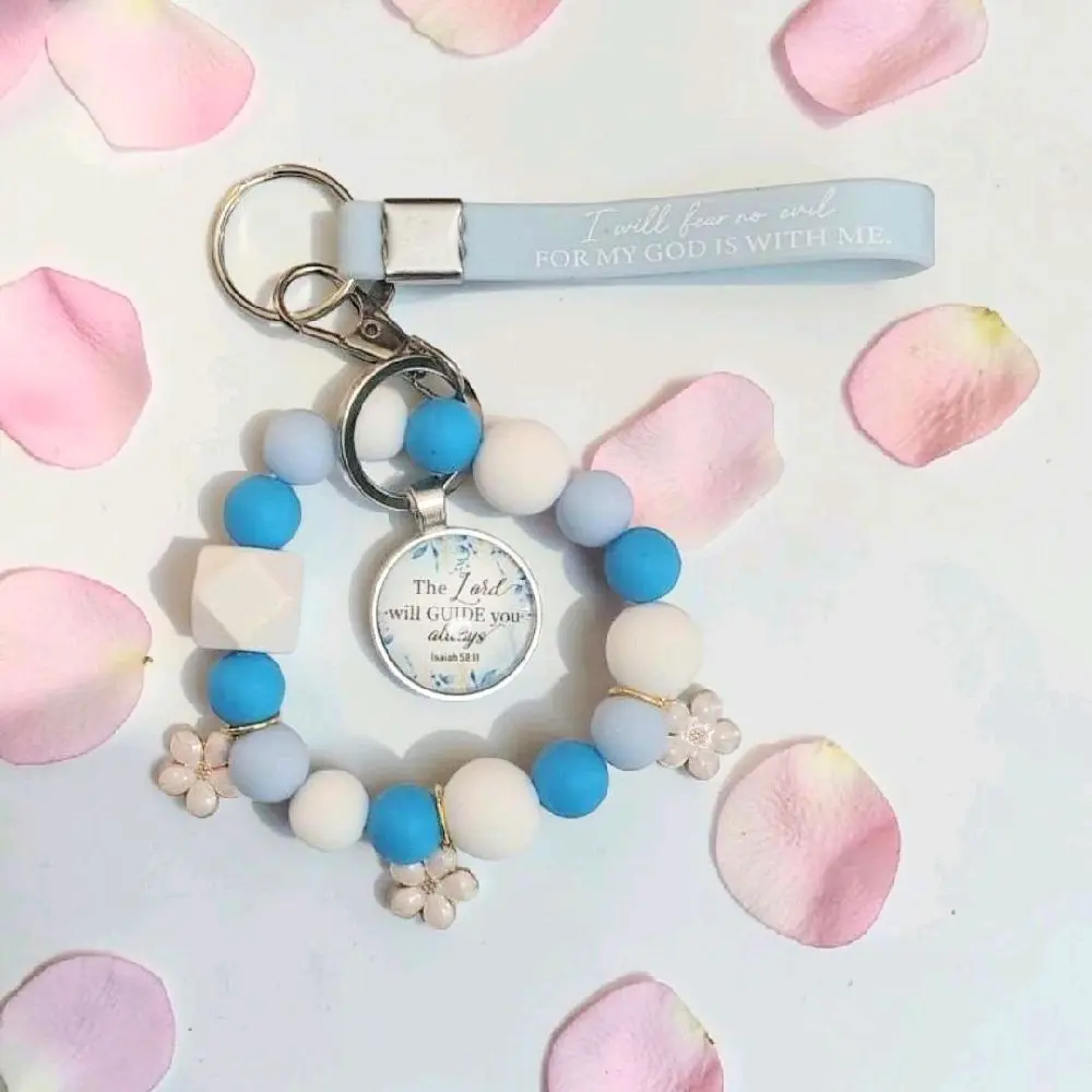 The Lord will guide you always keychain baraclete gray   tassel