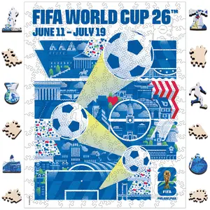 -FIFA World Cup 2026 Jigsaw Puzzle, Officially Licensed, Laser Cut Pieces, 5MM Thick, Soccer Fan Gift for Kids and Adults