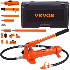 【Father's Day】VEVOR 4 Ton/8800 LBS Porta Power,  Portable Hydraulic Ram with 3.9 ft/1.2 m Oil Hose, Auto Body Frame Repair Kit with Storage Case for Car Repair, Truck, Farm
