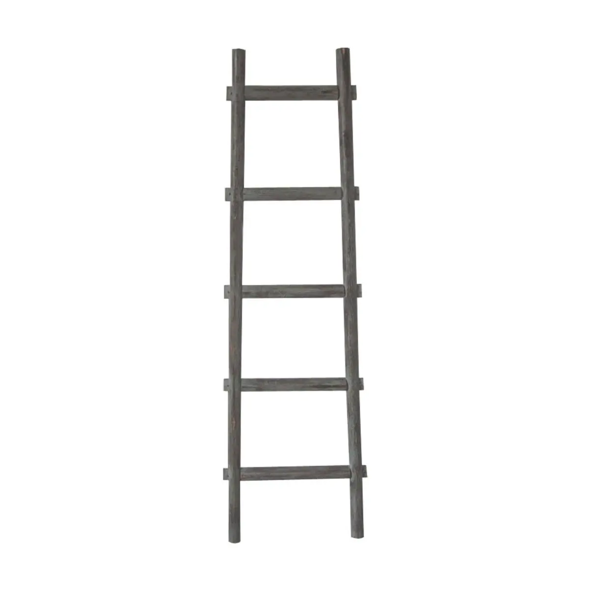 HomeRoots 379914 59 x 18 x 2 in. 5 Step Decorative Shelve Ladder, Grey - Wood