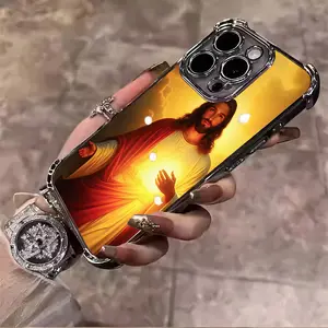 Jesus Themed Phone Case Unique Religious Art Design For iPhone Protective Stylish For IPhone 17 16 15 14 13 12 11 Pro Max Plus Cellphone Shell L350 Protection Aesthetic