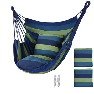 Tanlook Woven Hanging Hammock Chair Swing Max 300 lbs Weight Capacity with 2 Cushions  Indoor Outdoor Comfortable Cozy backyard camp