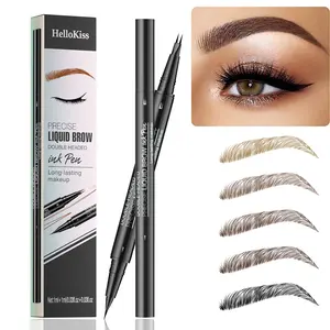 Professional Microblading Effect Eyebrow Pencil with Fork-Shaped Tip, Highly Pigmented Buildable Formula to Define and Shape from Soft Natural Fluffy Brows to Bold Glamorous Sculpted Arches, All-Day Waterproof Wear for Office to Evening Events.