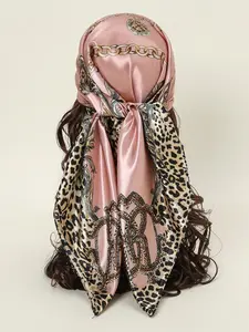 Women's Elegant Chain Print Square Scarf, Fashionable Soft Comfortable Scarf for Daily Wear, Casual Versatile Scarf for Women