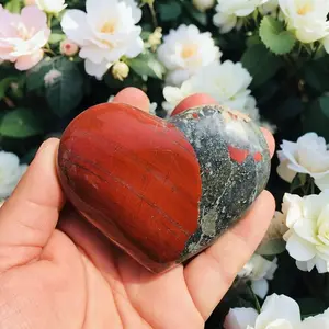 Natural Chunky African Bloodstone Hearts Carving Rocks Grounding Stone Chakra Reiki Mineral Specimens Home Decoration Ornament