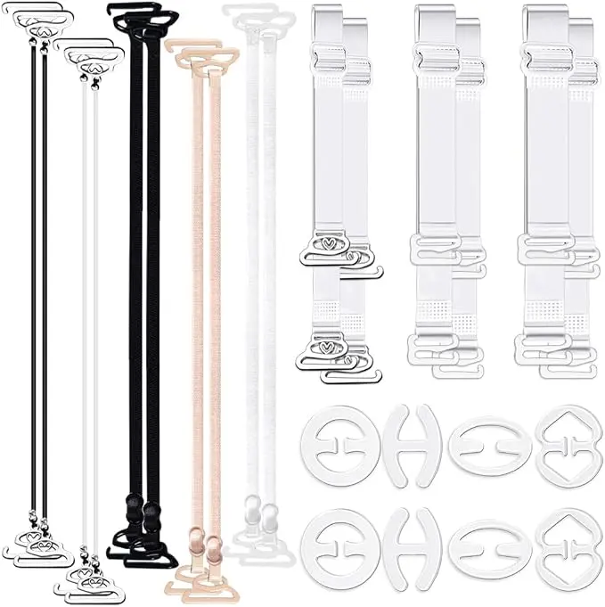 Clear Bra Straps, Invisible Adjustable Bra Strap Non-Slip Bra Replacement Shoulder Straps, Clear Bra Strap Clips and Bra Straps