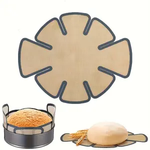 1 Non-Stick Silicone Bread Proofing & Baking Mat - Reusable Food-Safe Pastry Dough Round Mat with Non-Slip Edges, Fits 9.5"x5" Bread Pans, Bread Baking Pad