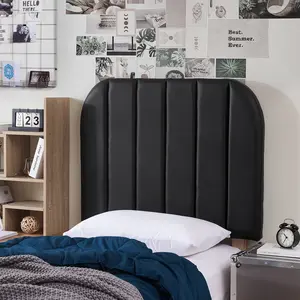 Tavira Allure Dorm Headboard - Bevel Panel - Faux Leather Black