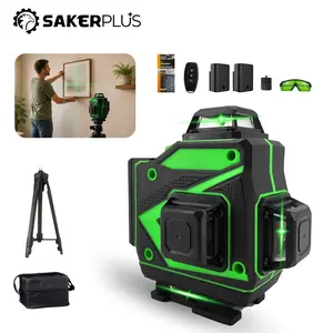 Sakerplus Professional 3D Green Laser Level | Self-Leveling, 360° Tile Alignment Tool for Construction, Renovation & DIY