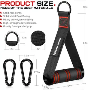 Gym Exercise Handles, Replacement Handle Attachments for Cable Machine Pulleys, Resistance Band and Strength Trainer, Pull down Workout Accessories, Home Gym Add on Equipment