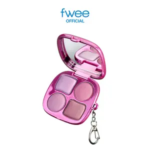 fwee Pocket Cheek Palette | 4-color Jelly Dough Blush Palette | Cream-to-Matte Finish | Bouncy, Airy Texture | Cute Keychain Compact – 4 Options | 0.33 oz