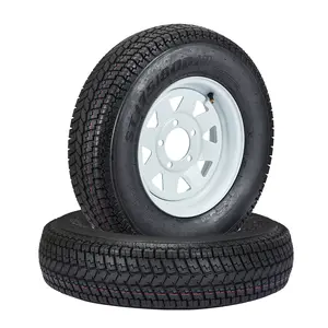 Garvee Heavy Duty Trailer Tire and Rim Set – ST175/80D13, 13" White Spoke Wheels, 5 Lug 4.5" Bolt Design, Load Range C, 6 Ply Bias, Durable Assembly for Light & Medium Duty Trailers, Set of 2