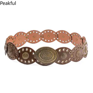 Fashionable Retro Rivet Waist Belt | Bohemian Leather Belt with Chicken Eye Detail | Versatile All-Season Strap for Women | Unique Accessory for Every Outfit & Occasion