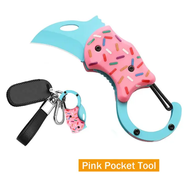 Donut Folding Utility Cutter, Mini Portable Box Cutting Tool with 1.34 Inch Blade, Daily EDC Carry Accessory, Cute Gift for Girls