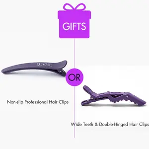 LUVME Hair Random Gift Non-slip Professional Hair Clips Or Wide Teeth & Double-Hinged Hair Clips 1pcs / 1 Set