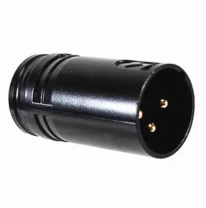 AMERICAN RECORDER Solder Type Low Profile 3 pin Male XLR Solder Type Connector - Black