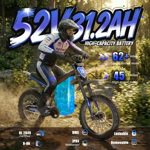 GT19 Electric bike, PEAK 3000W, 52V 31.2Ah Removable Battery, 40MPH Top Speed, Hydraulic Brakes,Perfect Gift for Adults Teens